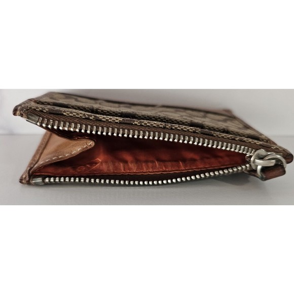 Coach Signature C Khaki Tan Zip Coin Purse - Picture 5 of 8